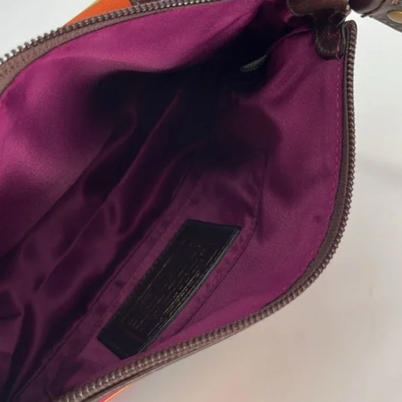 Coach Legacy Stripe Satin and Leather Bag 41852 - Picture 9 of 10